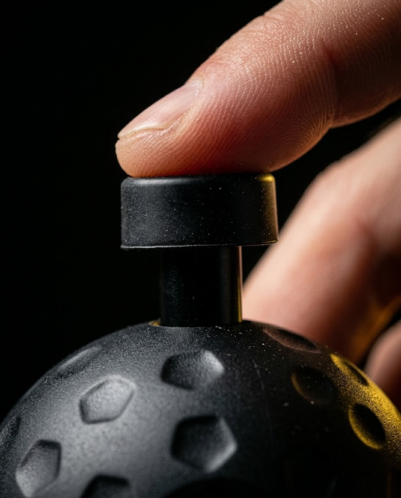 Gros plan sur les 5 pistons de l'IsoGrip